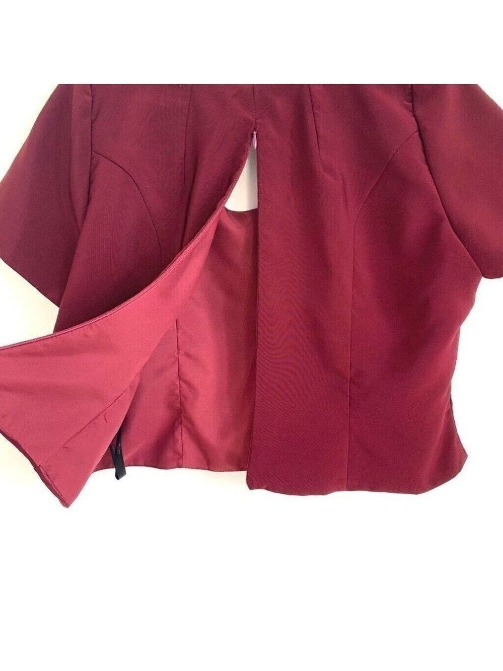 Vintage Calizo Burgundy Dressy Short Sleeve Blouse Top Womens Large Canada - Picture 5 of 6